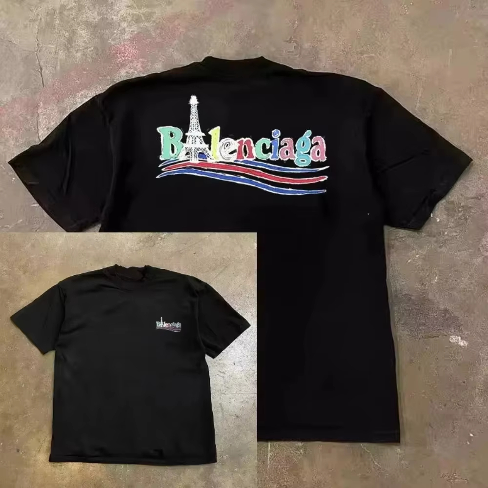 Streetwear Brand Paris - Paris Tower Dopamine Rainbow Word Fashion