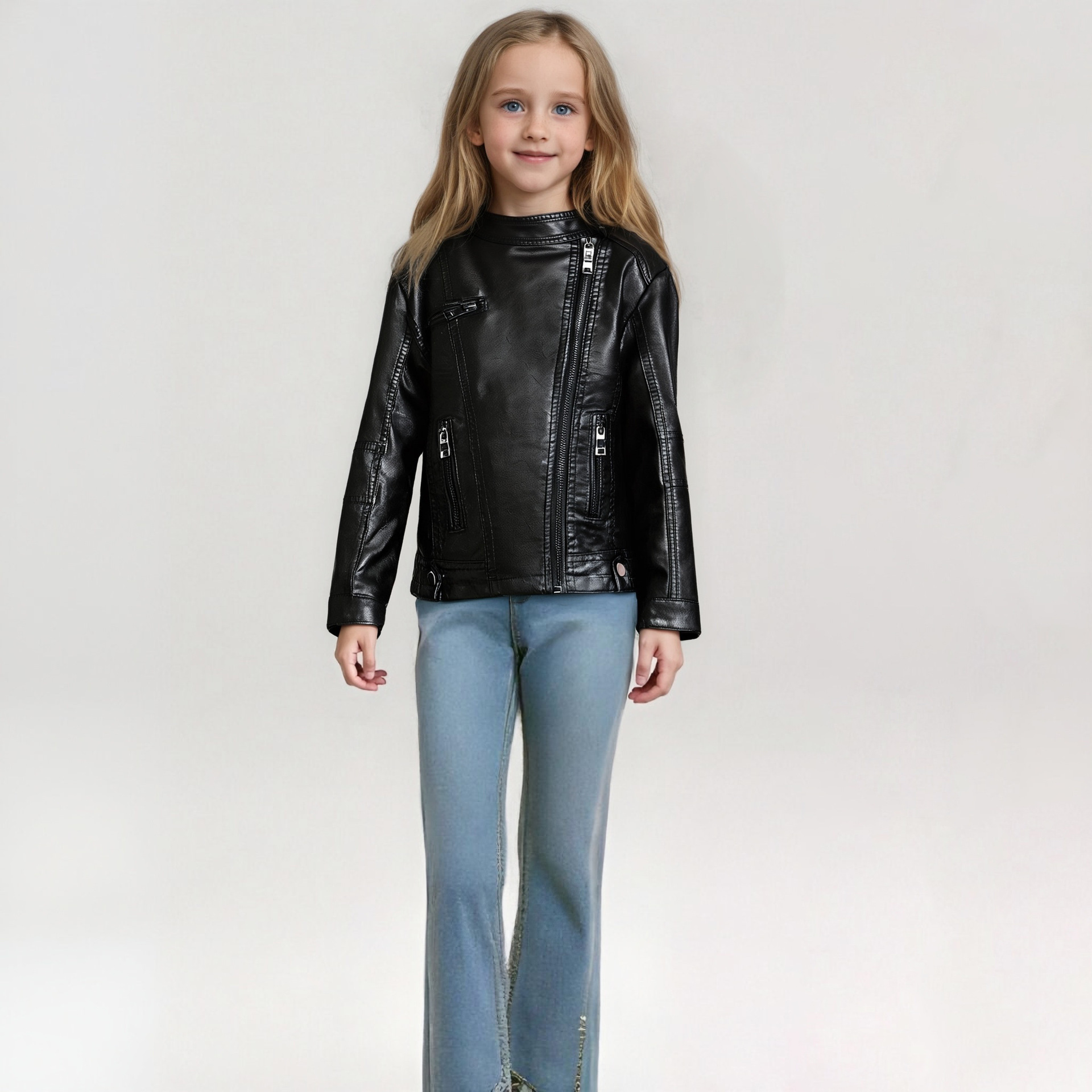 Streetwear Brand Logo Design - 2-12Y New Year Girls Black Rock