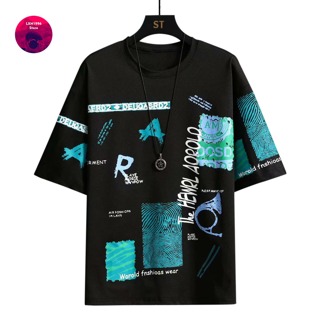 Men Harajuku Graphic Black Sum - Streetwear Brand Japan recension och pris