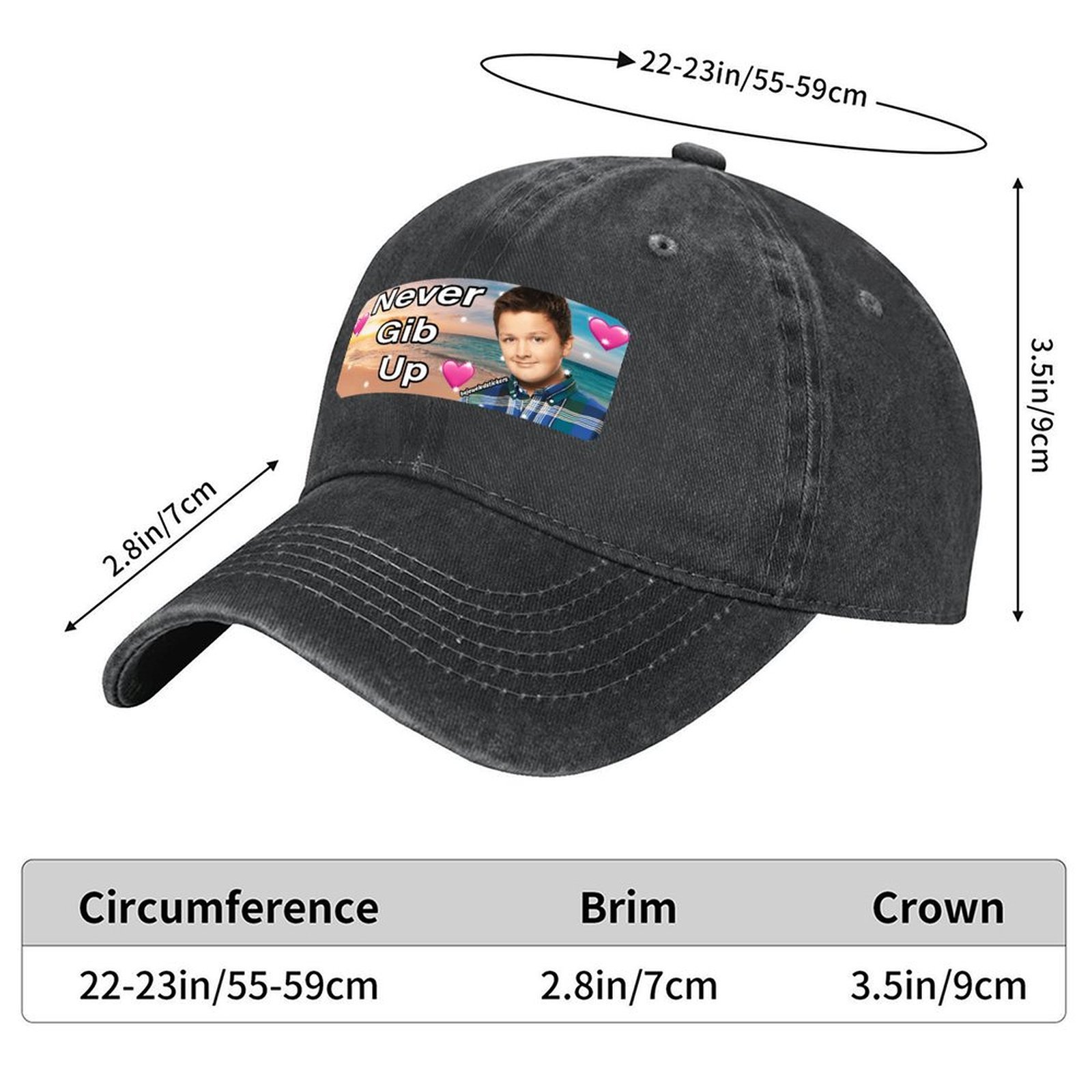 Never gib up bumper Sticker Ba - Streetwear Brand Hats recension och pris